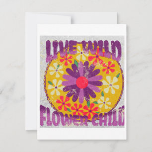 Live Wild Blume Child - Hippie Lifestyle Feiertagskarte