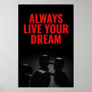 Live Your Dream Bodybuilding Training Fitness Poster