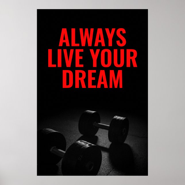 Live Your Dream Bodybuilding Training Fitness Poster (Vorne)