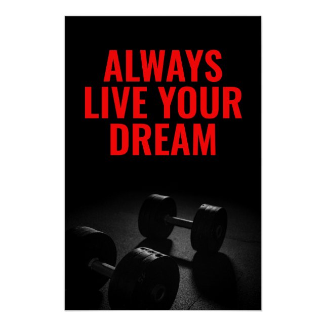 Live Your Dream Bodybuilding Training Fitness Poster (Vorderseite)