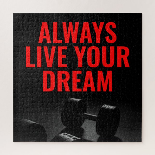 Live Your Dream Bodybuilding Training Fitness Puzzle (Vertikal)