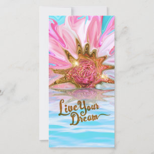 Live Your Dream - Rose Blume Power Feiertagskarte