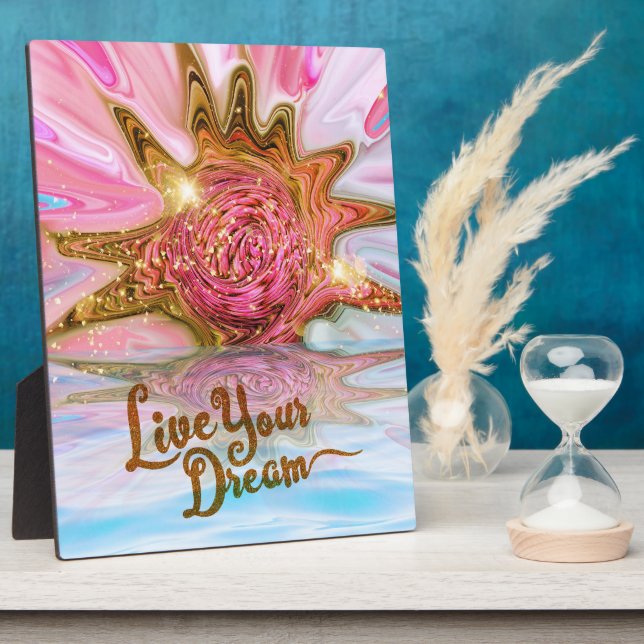 Live Your Dream - Rose Blume Power Fotoplatte (Seite)