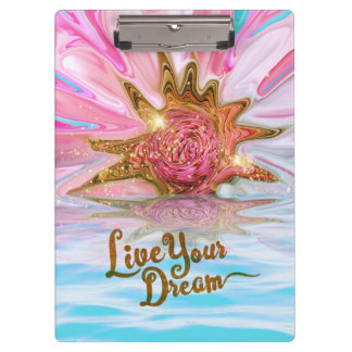 Live Your Dream - Rose Blume Power Zwischenablage Klemmbrett