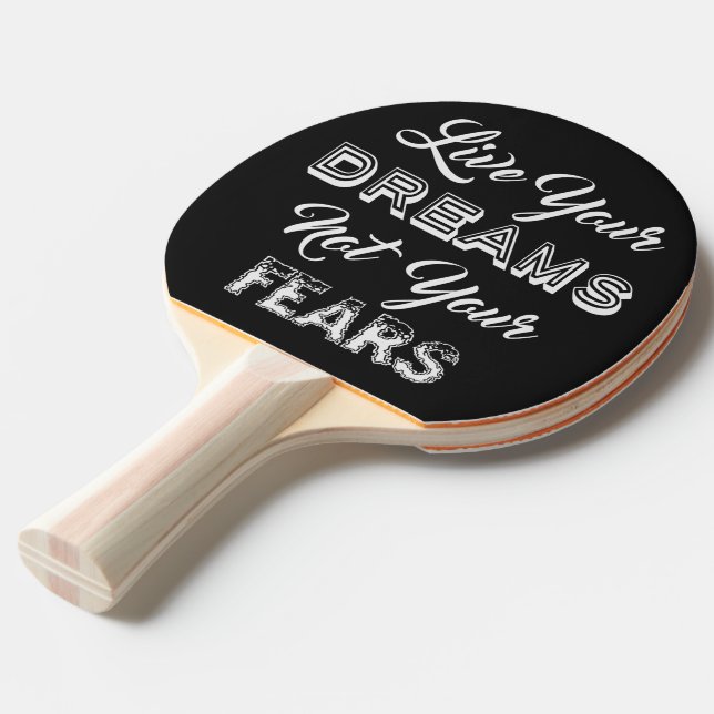 Live Your Dreams Custom Monogram & Color Paddel Tischtennis Schläger (Vorderseite)