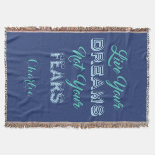 Live Your Dreams individuelle Name & Farbe werfen Decke