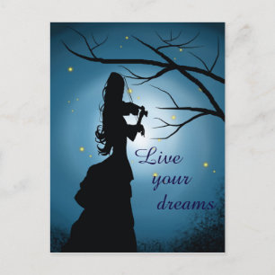 Live your Dreams, Violin Player, individuell anpas Postkarte