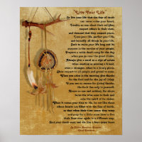 "Live Your Life", Chief Tecumseh w/ Dream Catcher