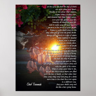 "Live your life" Tecumseh Dreamcatcher Sonnenunter Poster