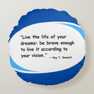 Live Your Vision - Motivierend Zitat Rundes Kissen