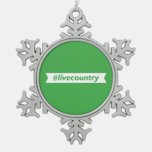 #LiveCountry Schneeflocken Zinn-Ornament