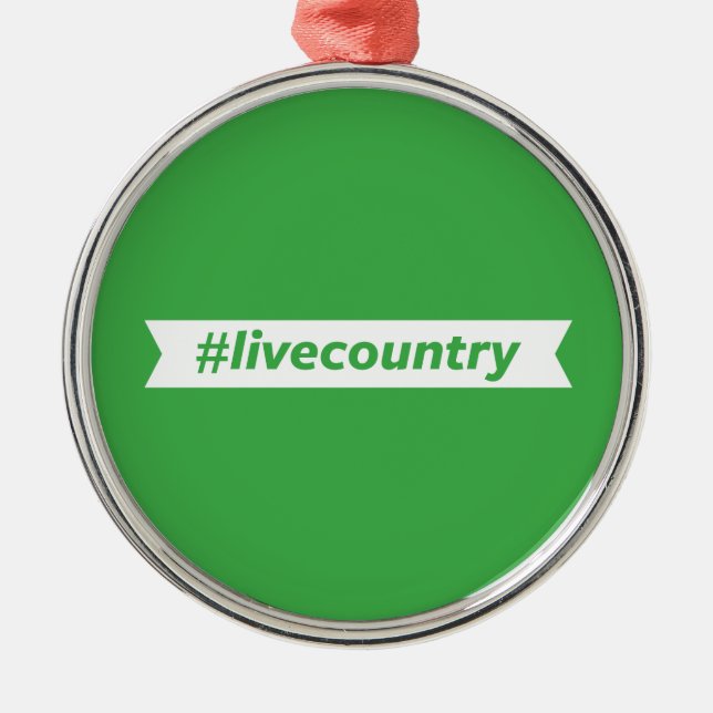 #LiveCountry Silbernes Ornament (Vorne)