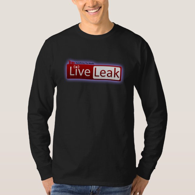 LiveLeak langes Hülsenschwarzes T-Shirt (Vorderseite)