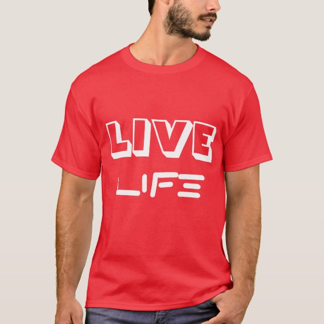 LIVEleben - rote/weiße T T-Shirt (Vorderseite)