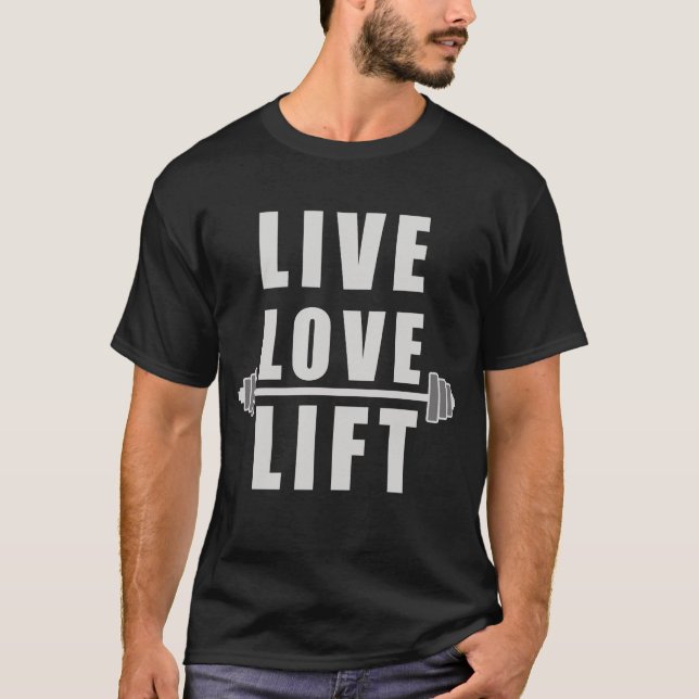 LiveLiebe-Aufzug-KleiderT - Shirt mit Barbell (Vorderseite)