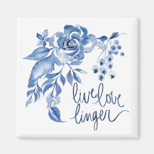 LiveLiebe bleiben Blumen   blaue Rose zurück Magnet