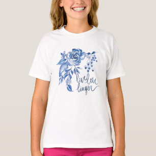 LiveLiebe bleiben Blumen blaue Rose zurück T-Shirt