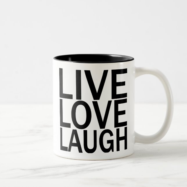 LiveLiebe-Lachen-Tasse Zweifarbige Tasse (Rechts)