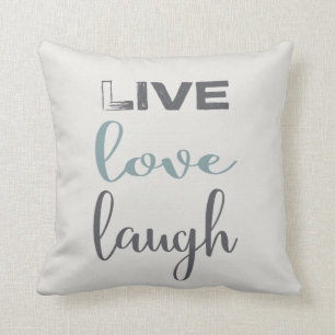 LiveLiebe-Lachen-Typografie  Throw-Kissen Kissen