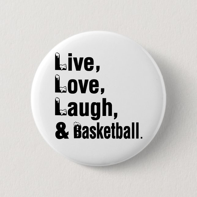 LiveLiebe-Lachen und Basketball Button (Vorderseite)