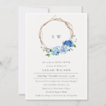 Lively Blue Floral Wreath Brautparty