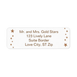 Lively Gold Stars Border Address Labels