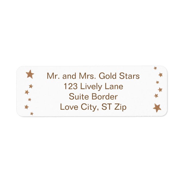 Lively Gold Stars Border Address Labels (Vorne)