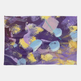 Lively Purple and Yellow, Abstract Art  Geschirrtuch