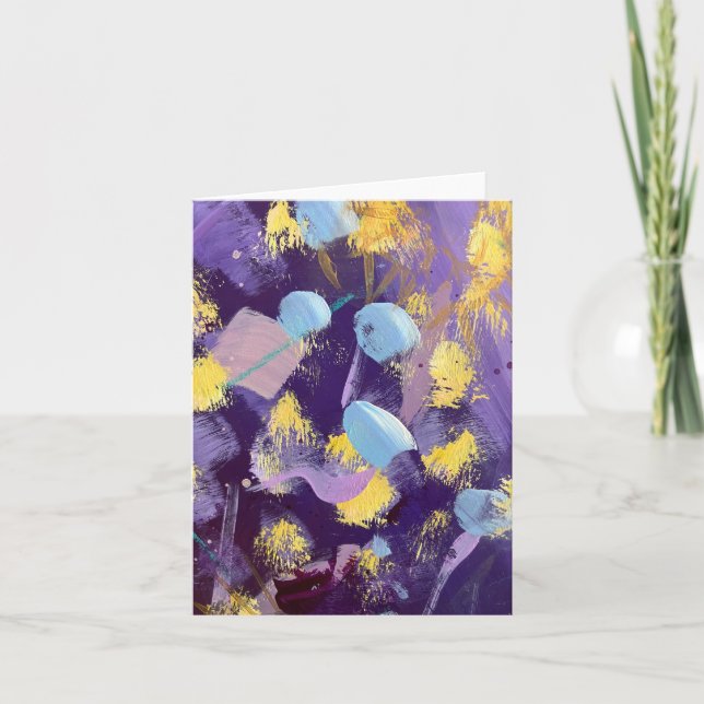 Lively purple, blue, and yellow abstract art (Vorderseite)