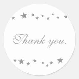 Lively Silver Stars Border Danke Stickers