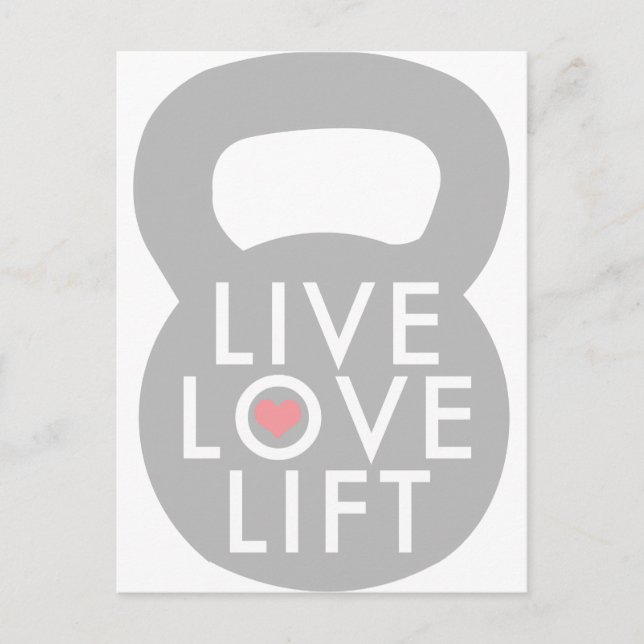 Livemusik Liebe Kettlebell Postkarte (Vorderseite)