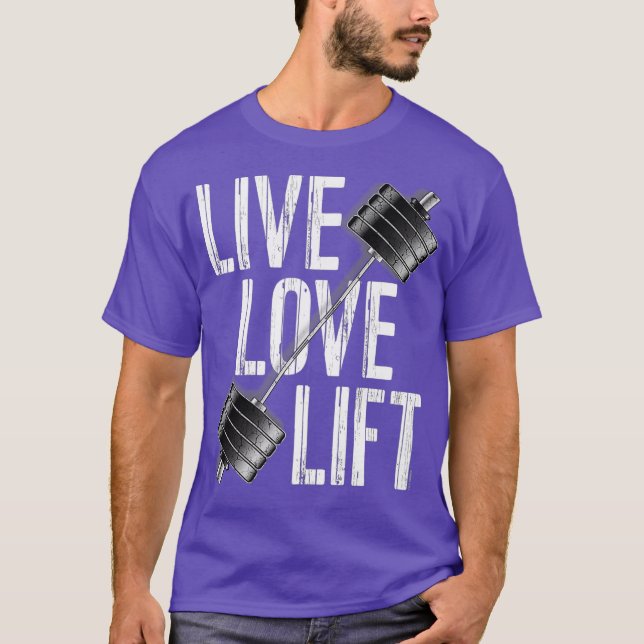 Livemusik Liebe Lift Free Weight Powerlift Barbell T-Shirt (Vorderseite)