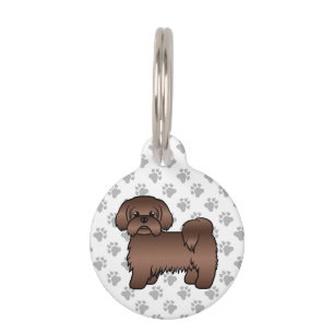 Liver Brown Shih Tzu Niedlich Cartoon Dog & Pet's Haustiermarke