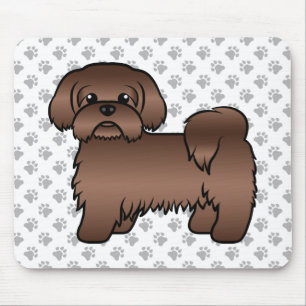 Liver Brown Shih Tzu Niedlicher Cartoon Dog Illust Mousepad