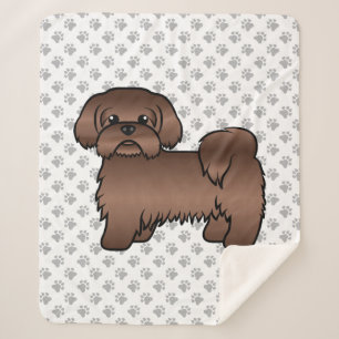 Liver Brown Shih Tzu Niedlicher Cartoon Dog Illust Sherpadecke