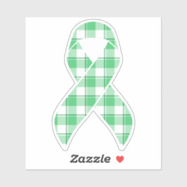 Liver Cancer Awareness Plaid Green Ribbon Aufkleber