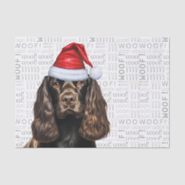 Liver Cocker Spaniel Hund Festlicher Weihnachtsurl Seidenpapier