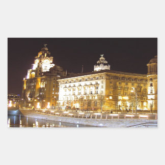 Liver Gebäude & Canal, Liverpool UK Rechteckiger Aufkleber