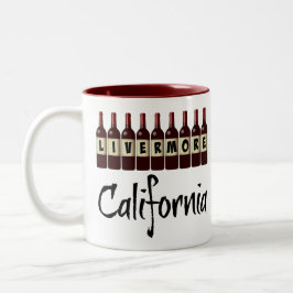 Livermore California Red Wine Bottles Tasting Fun Zweifarbige Tasse