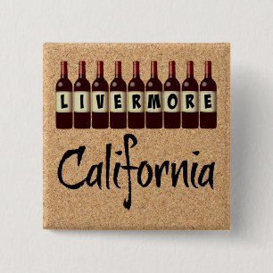 Livermore California Rote Weinflaschen Verkostung Button