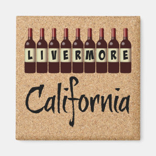 Livermore California Rote Weinflaschen Verkostung  Magnet