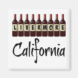 Livermore California Rote Weinflaschen Verkostung  Magnet