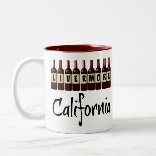 Livermore Kalifornien Rotwein Flaschen Verkostung Zweifarbige Tasse