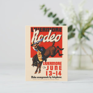 Livermore Rodeo USA Vintage Poster 1933 Postkarte