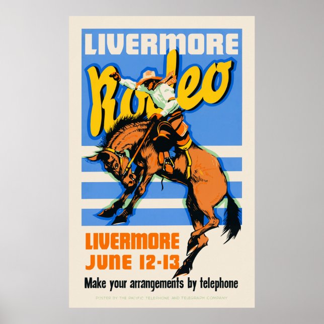 Livermore Rodeo Vintag Wall Art 1933 Poster (Vorne)