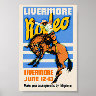 Livermore Rodeo Vintage-Wandkunst 1933 Poster