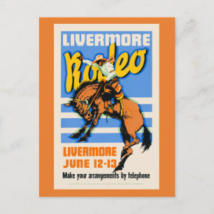 Livermore Rodeo Vintage-Wandkunst 1933 Postkarte