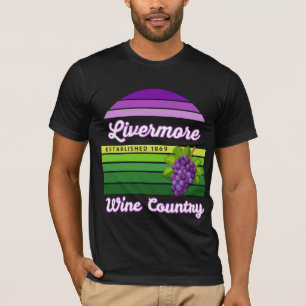 Livermore Wine Country Lila Grüne Streifen Trauben T-Shirt