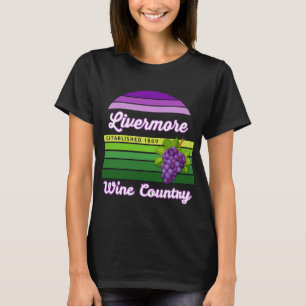 Livermore Wine Country Lila Grüne Streifen Trauben T-Shirt