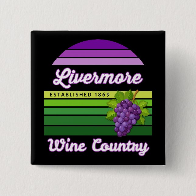 Livermore Wine Country Purple Green Stripes Grapes Button (Vorderseite)
